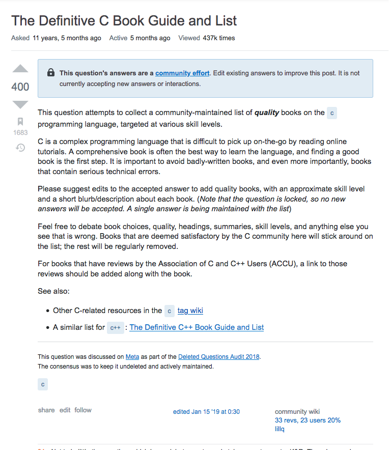 A comment with lots of text on stack overflow.