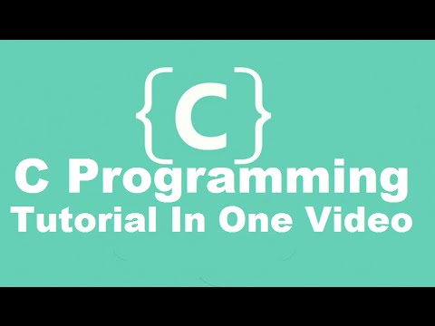 Youtube thumbnail, 'C programming tutorial in one video'