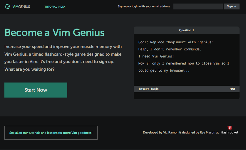 Has a review and testing feature, as well as a tutorial.